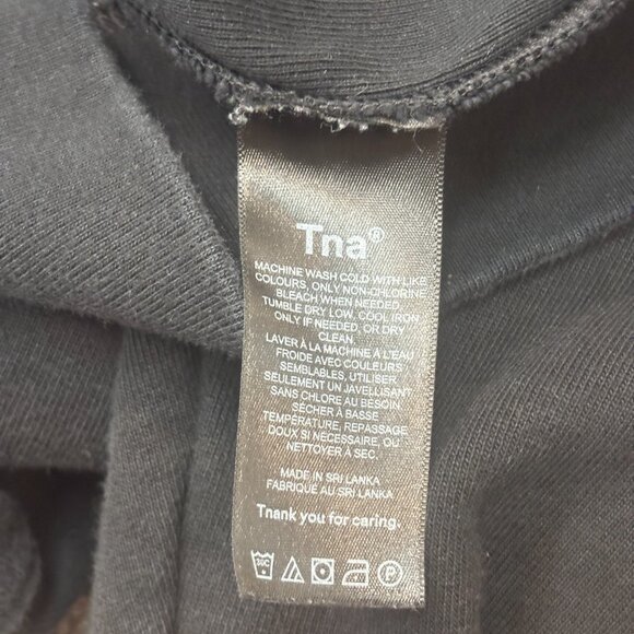 Tna Hoodie Large Boyfriend Fit Sweaterfleece Cotton Blend Distressed Pullover - Picture 14 of 15